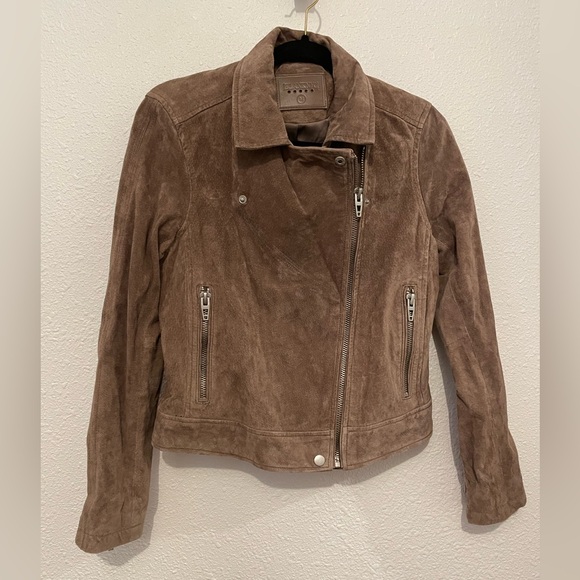 Gorgeous Women's Leather Jacket Medium Brown Tan Suede Motorcycle BlankNyc Moto - Picture 9 of 11